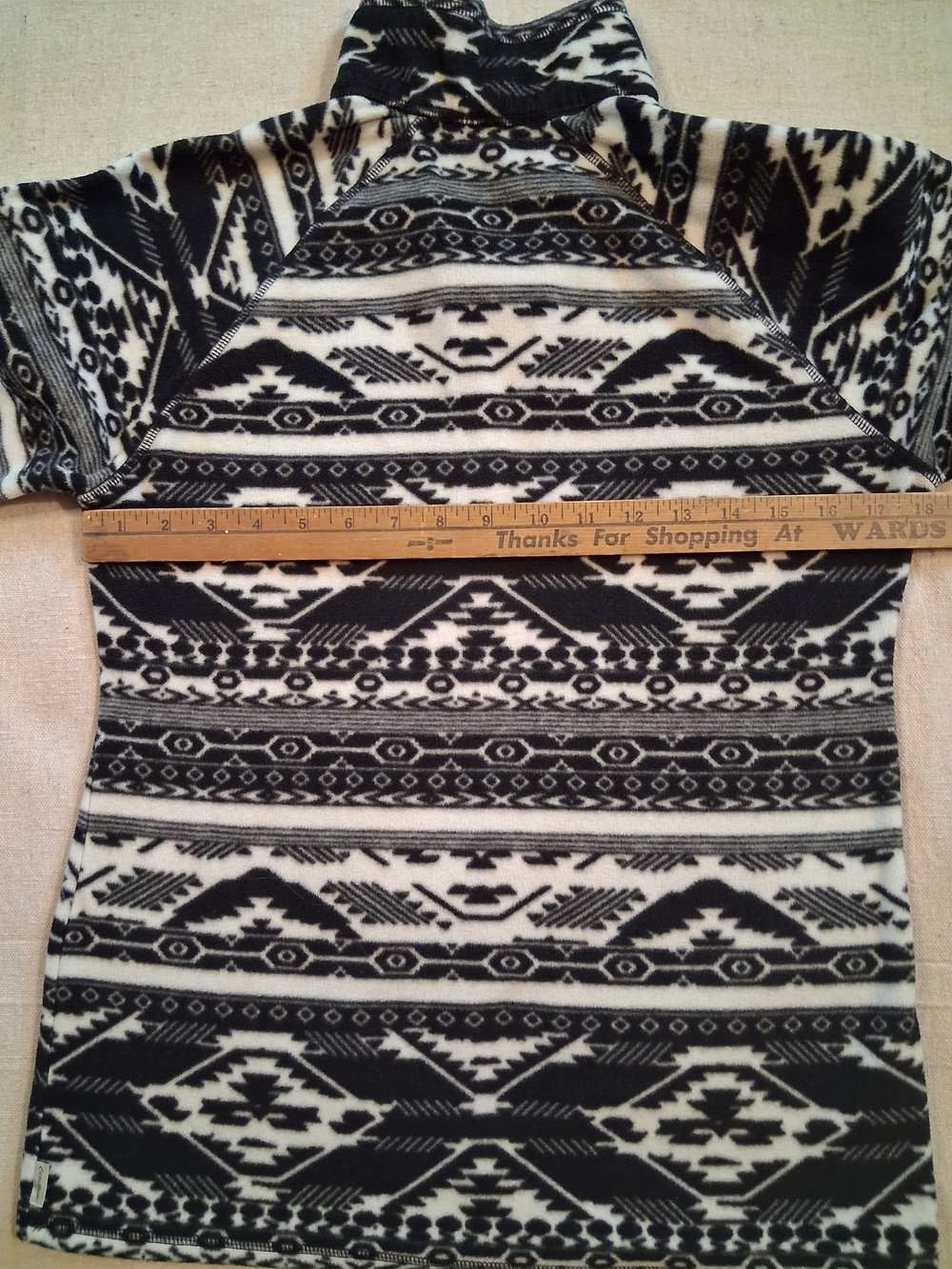 Eddie Bauer Black & White Print Quarter-Zip Pullover Womwn's Size Small - Picture 6 of 7